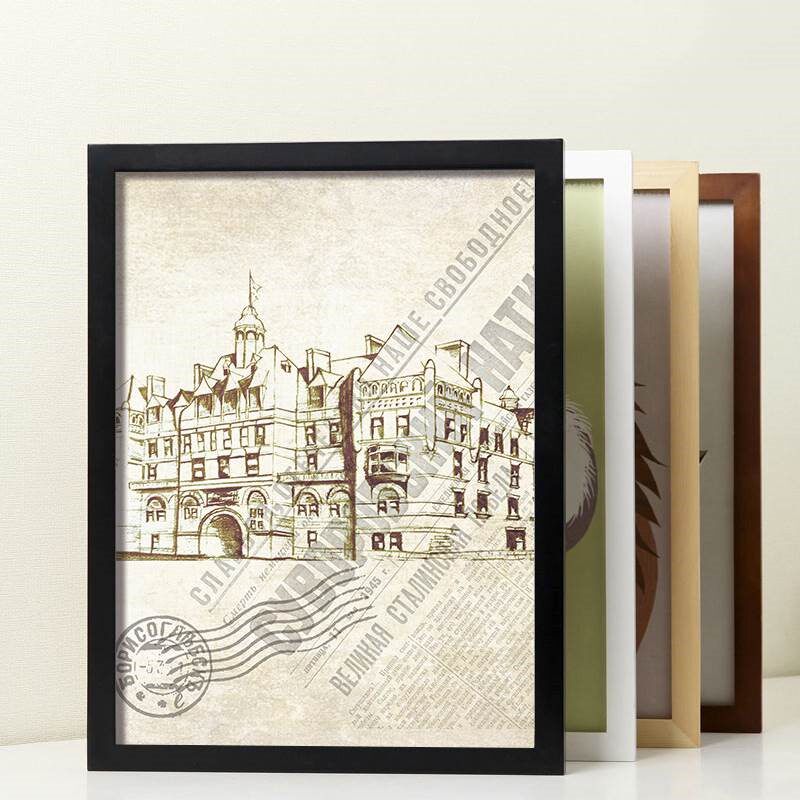 Solid wood large picture frame hanging wall 16 12 12 18 18 24 24 30 32 36 inch a4 puzzle a3 photo frame 8 open 4k