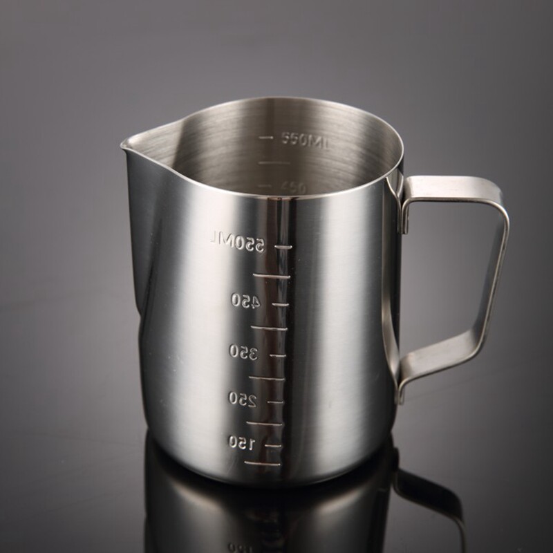 Quality 304 stainless steel sharp mouth pull flower cup with scale measuring cup coffee pull-in vat with milk bubble cup coffee maker