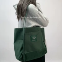 Зеленый вместительный и большой шоппер