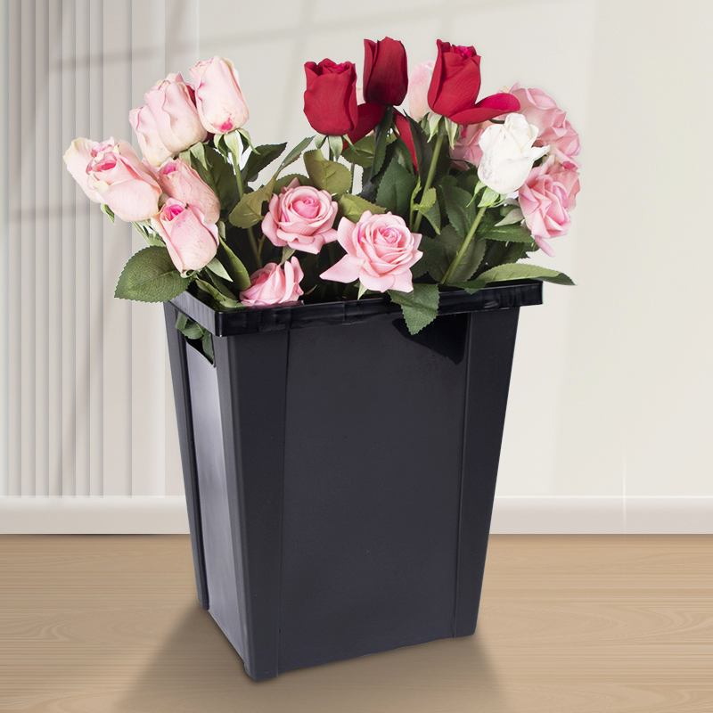 Large black flower raising barrel French awakening flower bucket flower shop special flower arrangement bubble flower plastic deep water high bucket stall