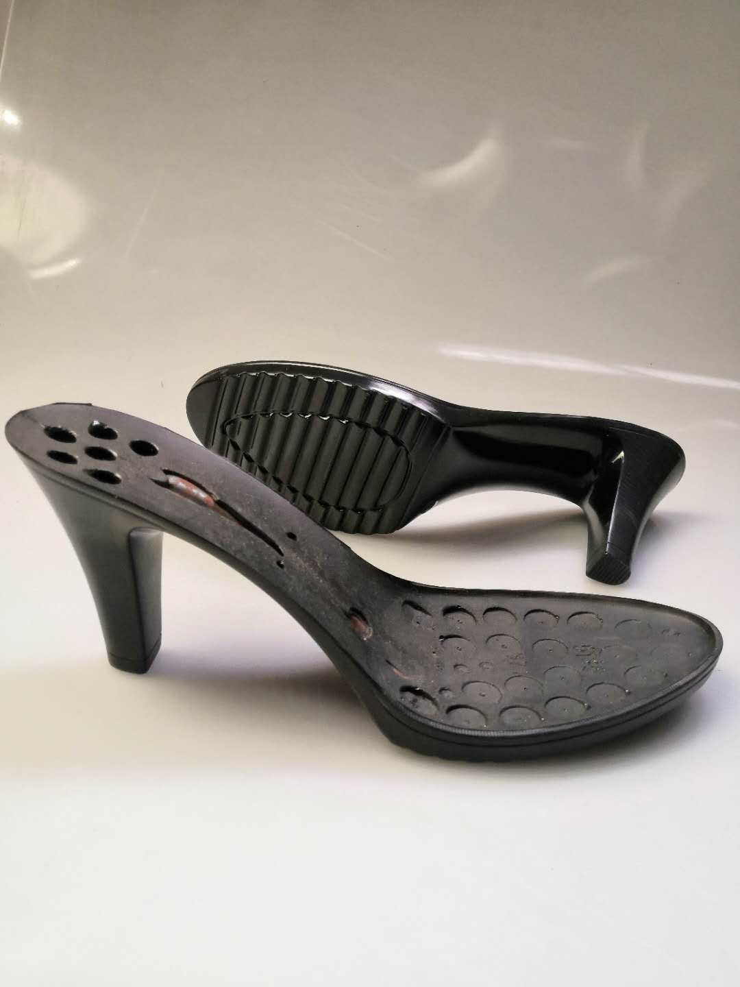 5185 Ms polyurethane pu fine high heel 8 5cm small round head sole to make leather shoes change sole-Taobao