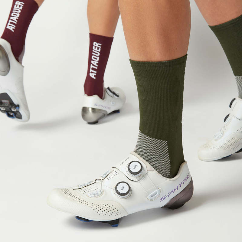Attaquer Cycling Cycling Socks Silver Silk Antibacterial Deodorizing Pure Cotton Breathable Running Sports Socks Mid-Tube Socks Trendy Socks
