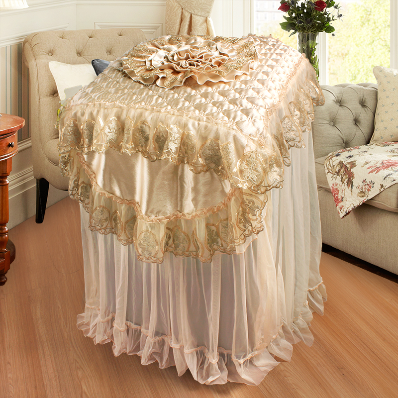Three-dimensional disc flower fabric washing machine cover lace embroidery washing machine dust cover wave wheel fully automatic washing machine cover towel
