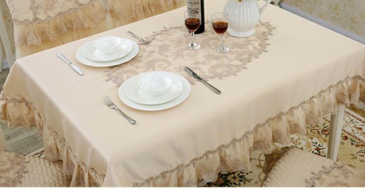 Cao cấp châu Âu mục vụ thiết lập ghế ăn đệm vải ren thêu bàn vải ghế ghế bìa ghế khăn trải bàn - Khăn trải bàn khăn trải bàn dưới kính