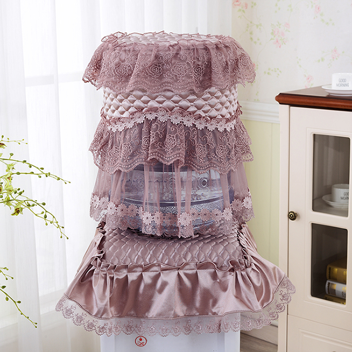 High-grade European style water dispenser cover dust cover set Exquisite quilting process Fabric lace vertical barrel water cover