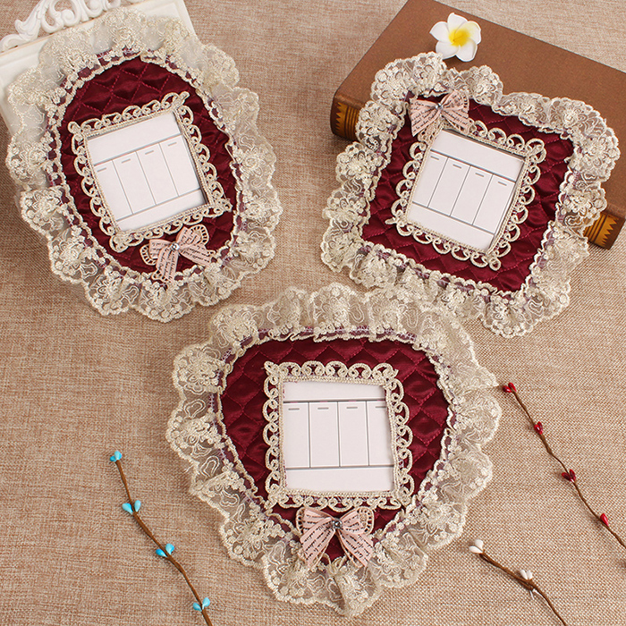 European lace embroidered switch patch Quilted fabric switch sleeve dust cover decorative wall sticker socket protective cover