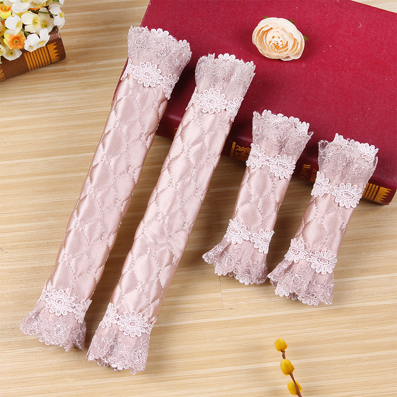 National color embroidered door handle gloves double door refrigerator drawer gloves protective lace lace