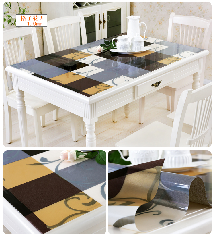 Màu hoa kẹp kính mềm PVC hình nền không thấm nước chống dầu chống nóng bảng pad cà phê mat nhựa bảng mat tấm pha lê - Khăn trải bàn khăn trải bàn vải bố