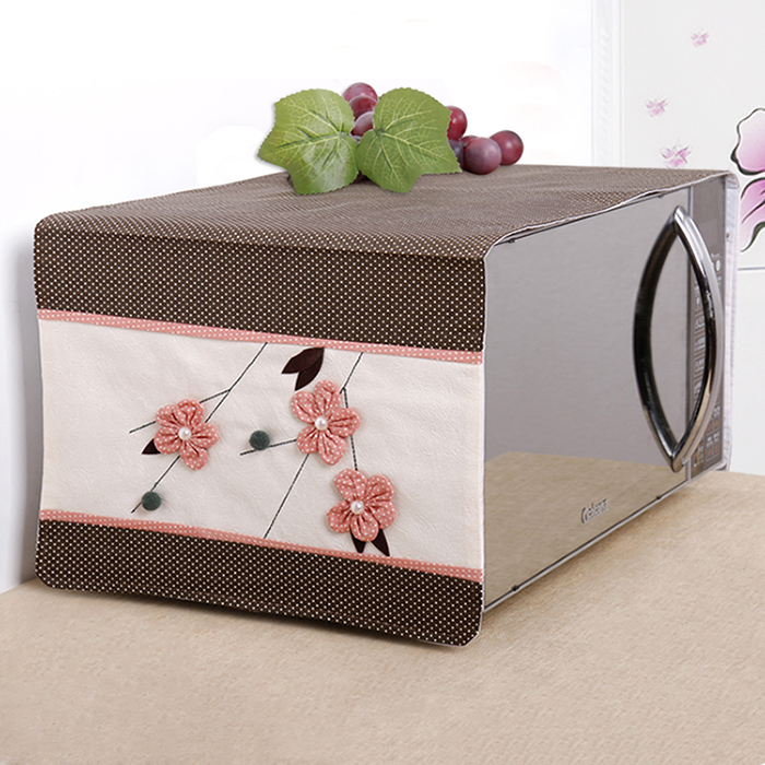 High-grade thickened fabric microwave oven cover Oven dust cover thickened cotton and linen microwave oven cover towel cover cloth