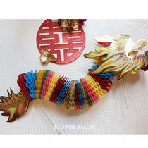 Wedding festival paper cut dragon folding dragon wedding props bride bride bride to pick up atmosphere props