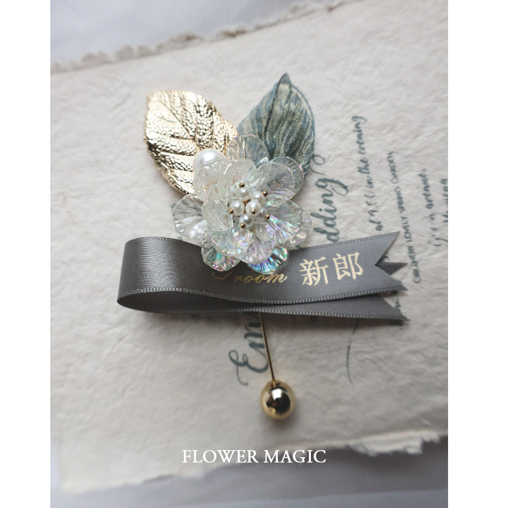 Bijuku fine meritocratic suit brooch with small fresh and transparent groom bridal bridal bridesmaid with bridal brooch wedding chest-Taobao