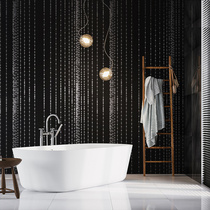 Simple black bead curtain wallpaper personalized bathroom shop lighting shop decoration wallpaper top ceiling TV Wall