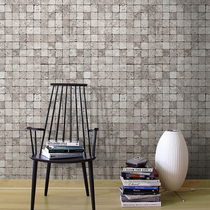 Gray three-dimensional small stone brick frosted texture Mosaic wallpaper retro old styling wall background wall wallpaper