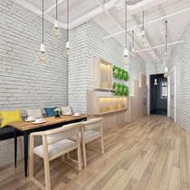 Han Style Grey white Cubic brick Brick Wall Paper Womens Clothing Clothing Shop Beauty Makeup Hairdressers Wallpaper Full Bunk