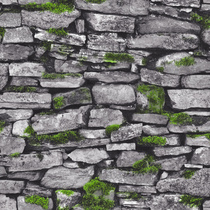 Realistic grey large stone stone brick stone brick made of old moss wallpaper New Chinese PVC Topic Background wall paper