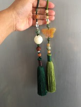 (Qipao Press Flap) Pure hand engraving Bodhi jade Jade Hand Woven Custom Press Flap for a special shoot