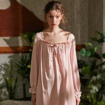Chenxi original nightgown sleeved womens autumn long sleeve long knitted cotton court style home clothing sweet princess loose pajamas