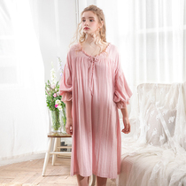 Chenxi original nightgown women spring and summer thin cotton long skirt loose home clothing cotton autumn comfortable pregnant women moon clothes