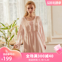 Dust Hee 2020 New Original Cotton Sleeping Dress Woman Spring And Autumn Long Sleeve Long Skirt Palace Court main wind sweet and beautiful pyjamas