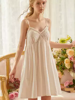 Chenxi summer sweet sexy pajamas lace princess court lace-up nightdress ladies can wear home dresses