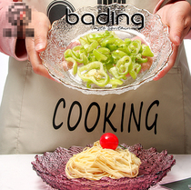 Creative Japanese and Korean lace transparent glass fruit plate Home Ice Flower Western salad bowl dessert bowl decoration plate