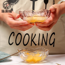 Japanese peach heart dessert bowl creative relief glass bowl swallow nest bowl home sugar water white fungus soup bowl fruit salad bowl