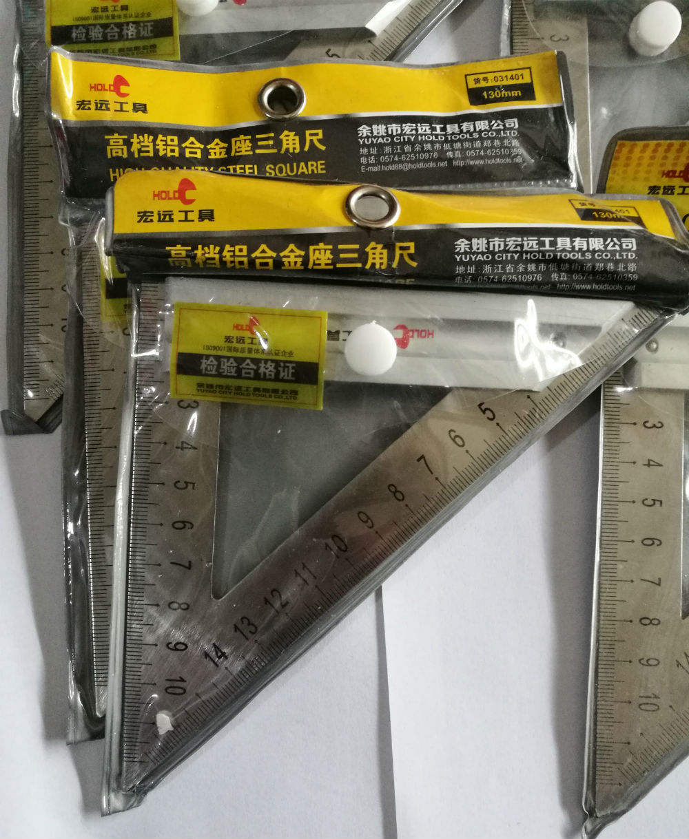 Hongyuan tools aluminum alloy seat high-grade triangle ruler 130 180mm