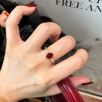 Retro ruby gold ring pigeon blood red new year colorful treasure