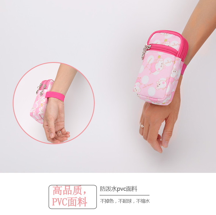 Trẻ em không thấm nước treo cổ điện thoại di động túi ví dây kéo dây đeo cổ tay cánh tay nhỏ ví mini - Túi điện thoại túi đeo chéo hàn quốc