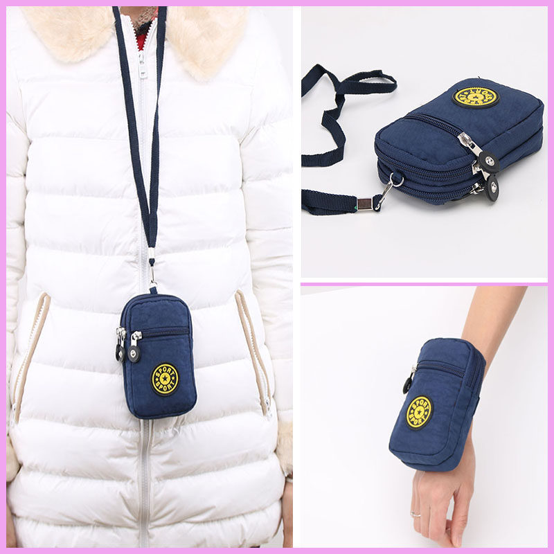 Small old man mobile phone bag hanging neck wrist coin purse female anti-splash arm bag children student card bag send lanyard