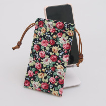 Mobile phone bag Zero money bag Mom mid-age grandma cotton cloth Cotton Crafts Ethnic Wind Pumping With Mobile Phone Protective Sheath Bag woman