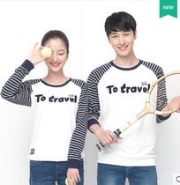 Dia loose and wild long-sleeved parent-child men and womens clothing couples simple casual round neck T-shirt LI11926