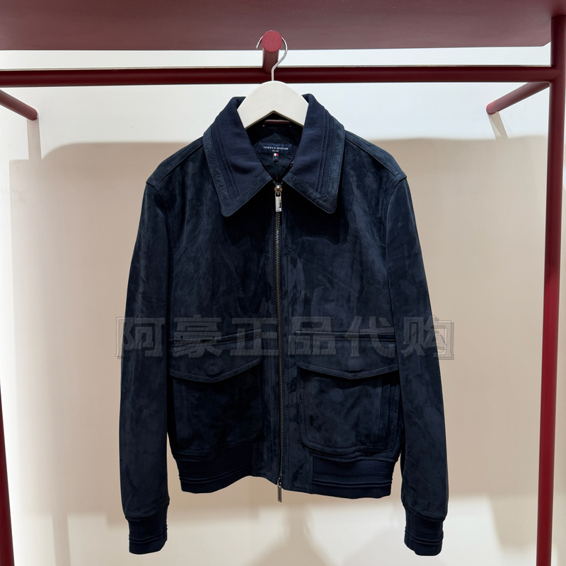 Tommy26 New Autumn and Winter Men's Cow Leather Business Casual Double Zipper Lapel Leather Jacket Mw44843 Tommy26 New Autumn and Winter Men's Cow Leather Business Casual Double Zipper Lapel Leather Jacket Mw44843