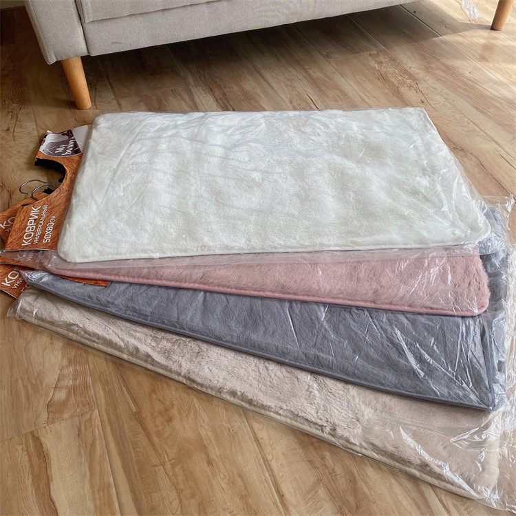 Minimalist Nordic style carpet non-slip absorbent easy to dry bedroom bedside blanket plush floor mat 50*80cm