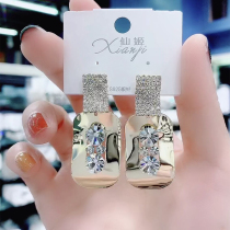 Advanced atmosphere exaggerated personality design earrings female in high cold tide fashion square ear