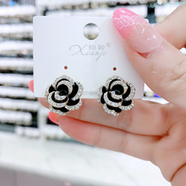 Precious noble elegance and elegance ear nails 925 pure silver needle anti - allergy 2022 new tide - mountain tea flower earrings