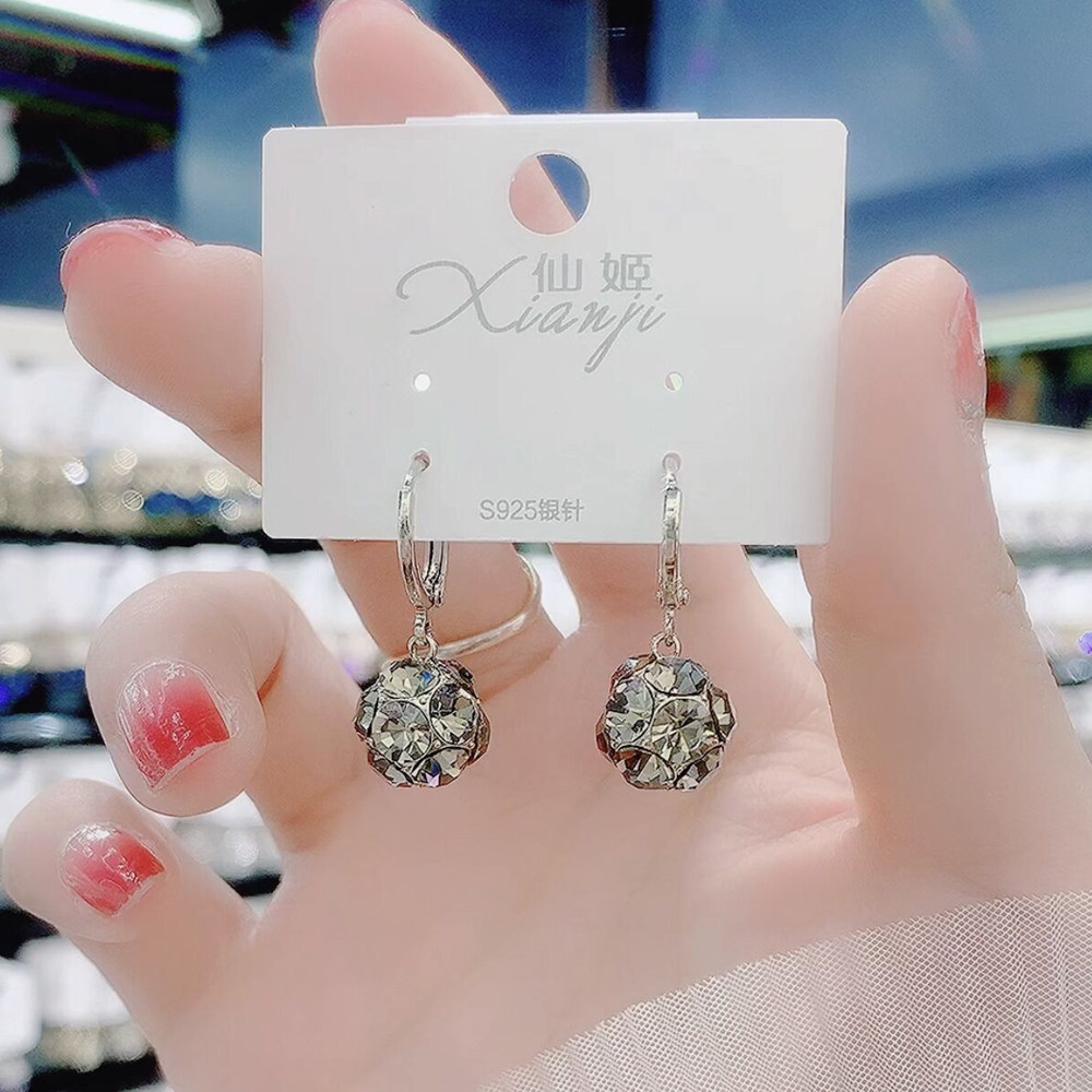 Flash diamond ball smart ear buckle earrings earrings 2022 new trendy net red popular all-match exquisite temperament earrings