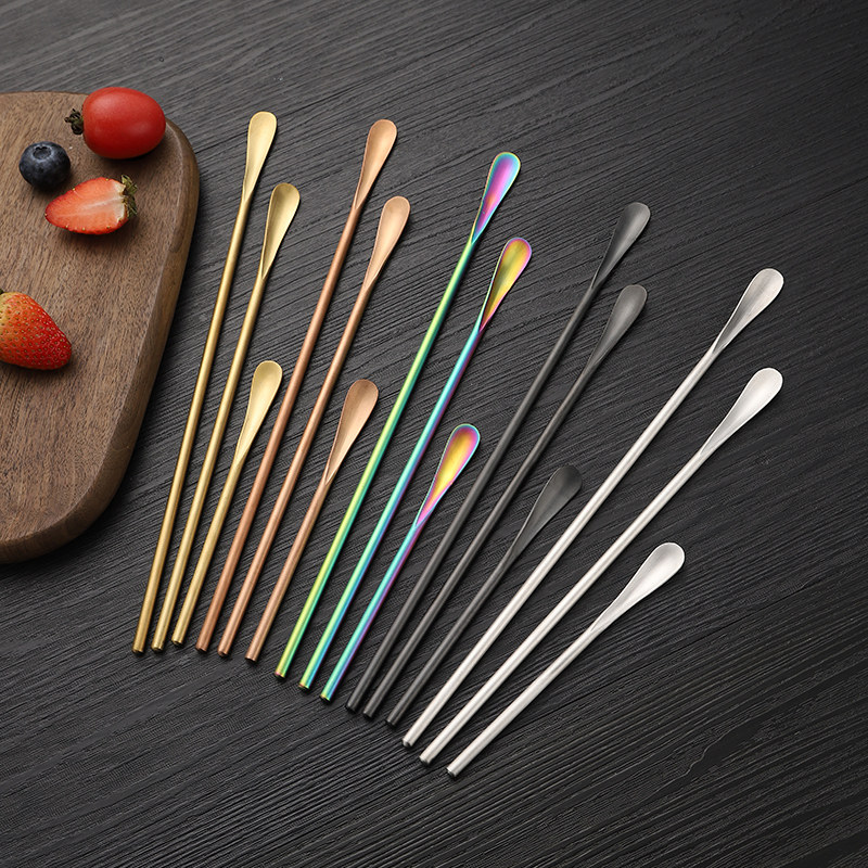 Round rod 304 stainless steel long handle stir spoon of milk powder spoon, wine rod, Korean stirring bar teaspoon