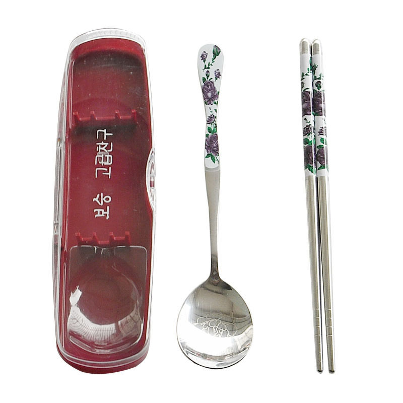 Take-out cutlery travel stainless steel spoon chopsticks portable set Korean Japanese creative spoon