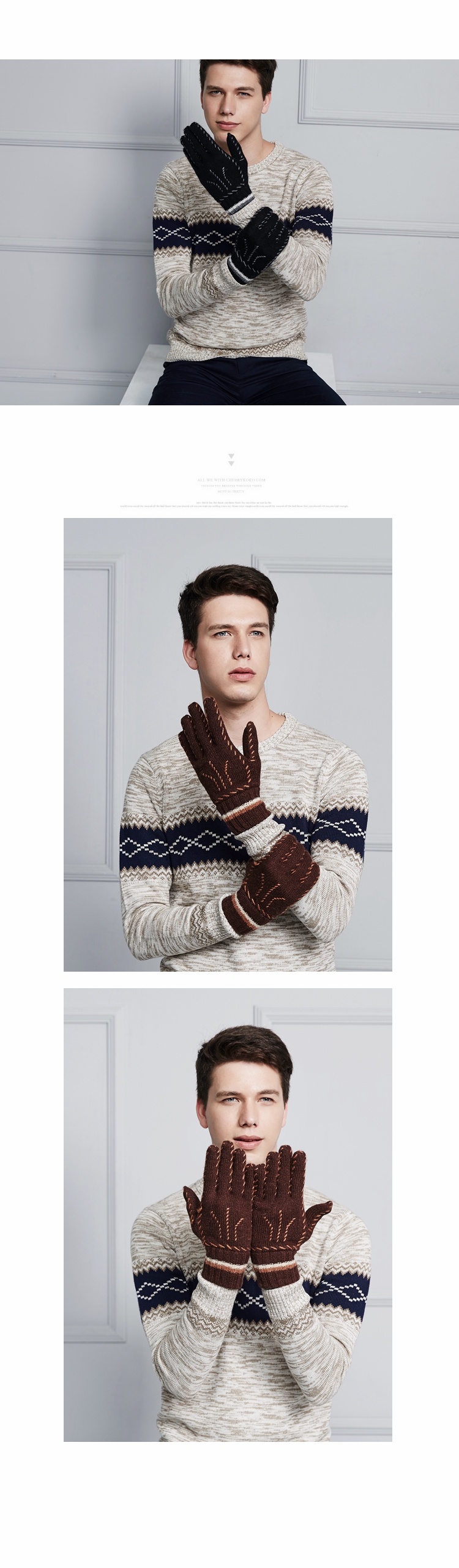 Gants pour homme      en de laine - Ref 2782620 Image 7