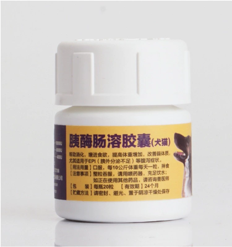 Viên nang ruột Vitabao Trypsin Pet Dog Cat Viên nang viêm tụy / Tiêu chảy mãn tính / Tuyến tụy 20 Viên nang - Cat / Dog Health bổ sung