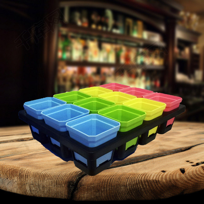 New Thickened Small Black Square Nursery multi-meat seeding Nursery Tray Resin Multimeat Small Flower Pot tray Packaged twelve holes