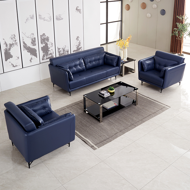 Nordic office sofa simple modern reception three people Office sofa coffee table combination living room home