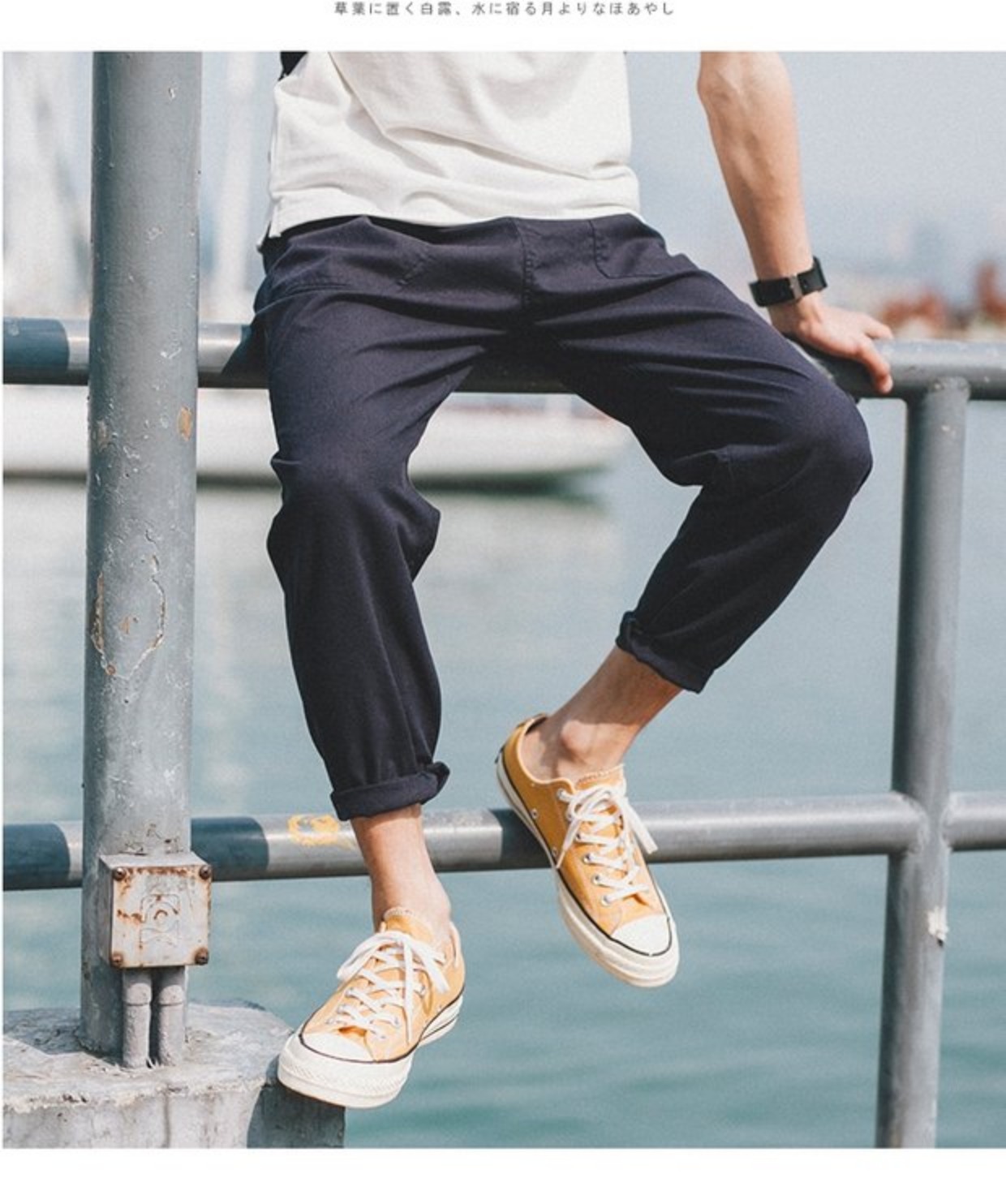 Mùa hè 2018 nam phiên bản Hàn Quốc của quần lửng ống rộng thông thường quần yếm trẻ trung sinh viên Harlan chín quần quần tây nam