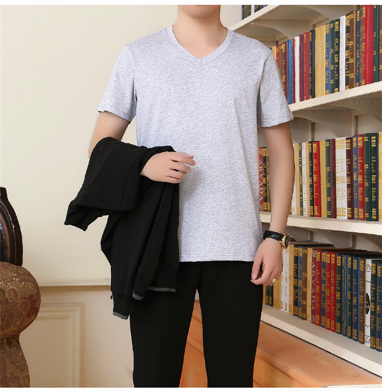 Bộ đồ thể thao trung niên nam trung niên thả thẳng mùa thu cỡ lớn hai bộ áo len cotton thể thao cha áo thể thao nam