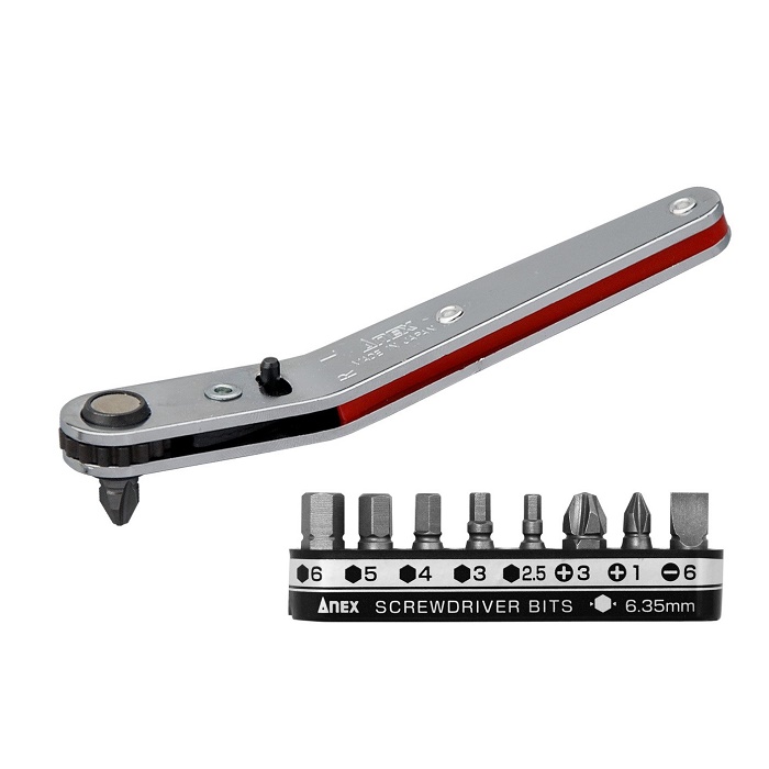 Japan ANEX Annix 429 IMPORTED RATCHET SCREWDRIVER SUPER SHORT WORD DRIVER CROSS SCREW DRIVER 9 GROUP