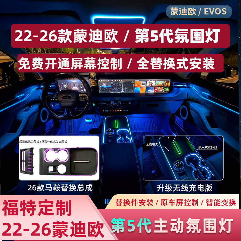 Ford 22-26 Mondeo 5Th Generation Active Dynamic Ambient Lighting Original Style Dragon Scale Laser Replacement Type