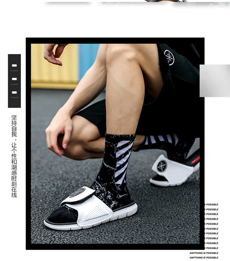 Giày dép nam Li Ning 2019 mới Wade way light Velcro xu hướng dép thể thao AGAP009 - Dép thể thao dép balenciaga