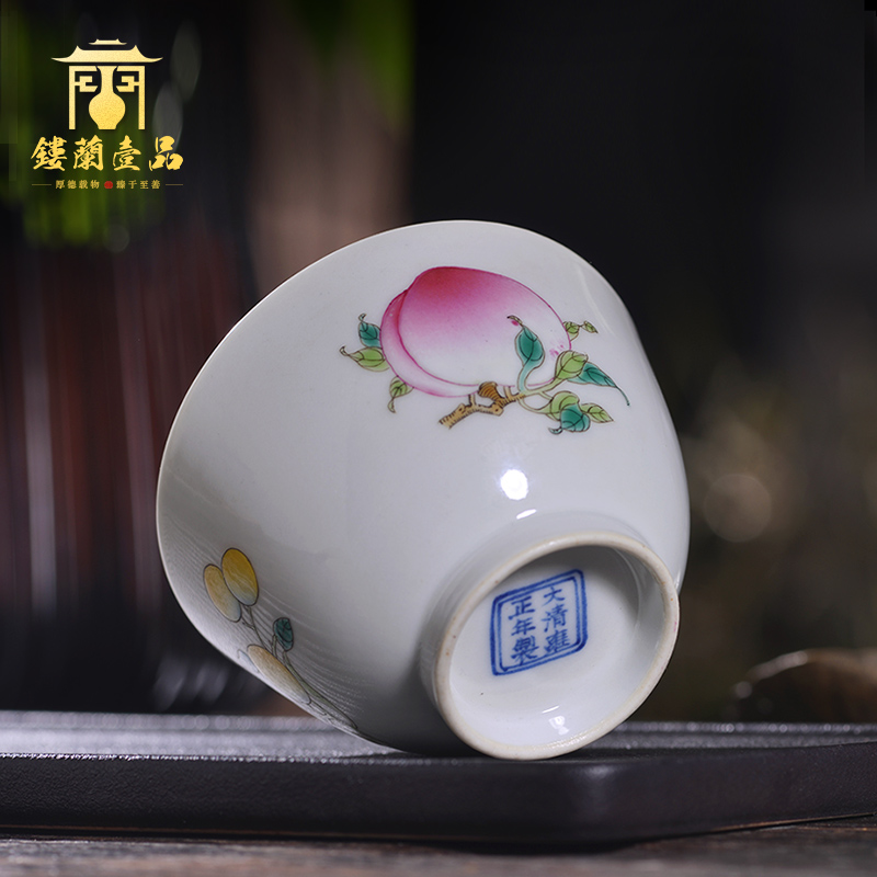 Jingdezhen ceramic all hand antique pastel sanduo lines master cup kung fu tea with a single cup cup by hand