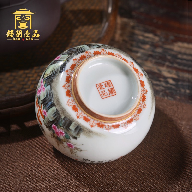 Jingdezhen ceramic all hand - made pastel recent masters cup kunfu tea, tea cup personal single cup sample tea cup